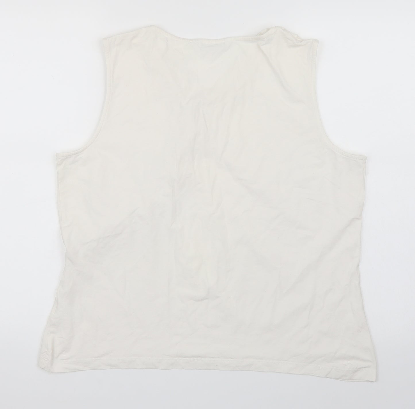 AMARANTO Womens White   Basic T-Shirt Size 22