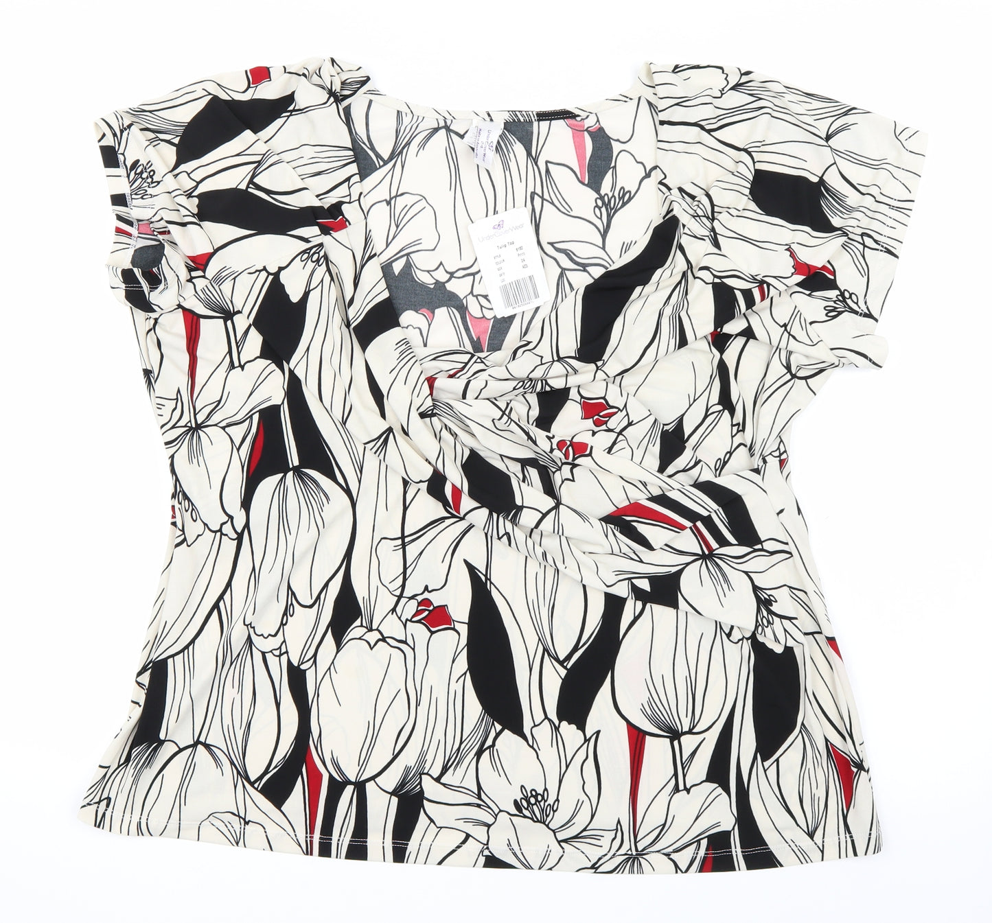 Under Cover Wear Womens White Floral  Basic Blouse Size 24