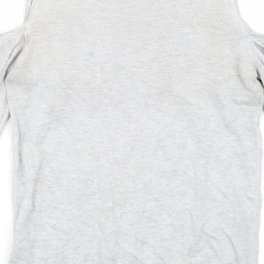 F&F Womens Grey   Pullover Jumper Size 10  - Cold shoulder