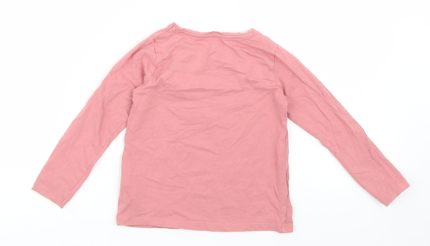 Vertbaudet Girls Pink   Basic T-Shirt Size 5 Years