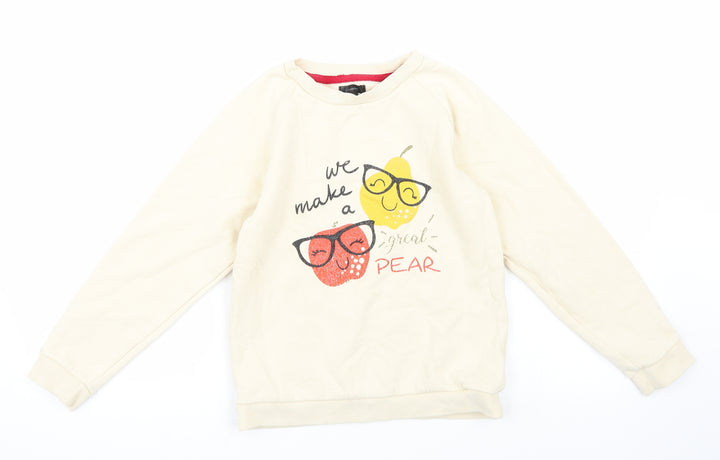 Picapino Girls Beige   Pullover Sweatshirt Size 10 Years