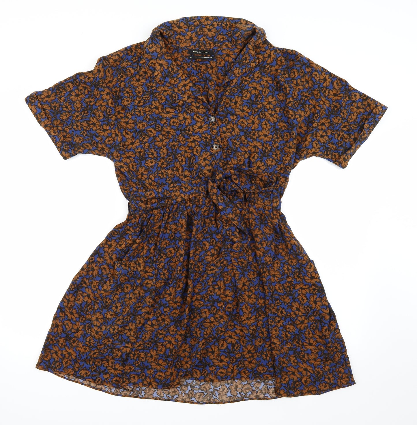 Urban Outfitters Womens Orange Floral  Shirt Dress  Size M