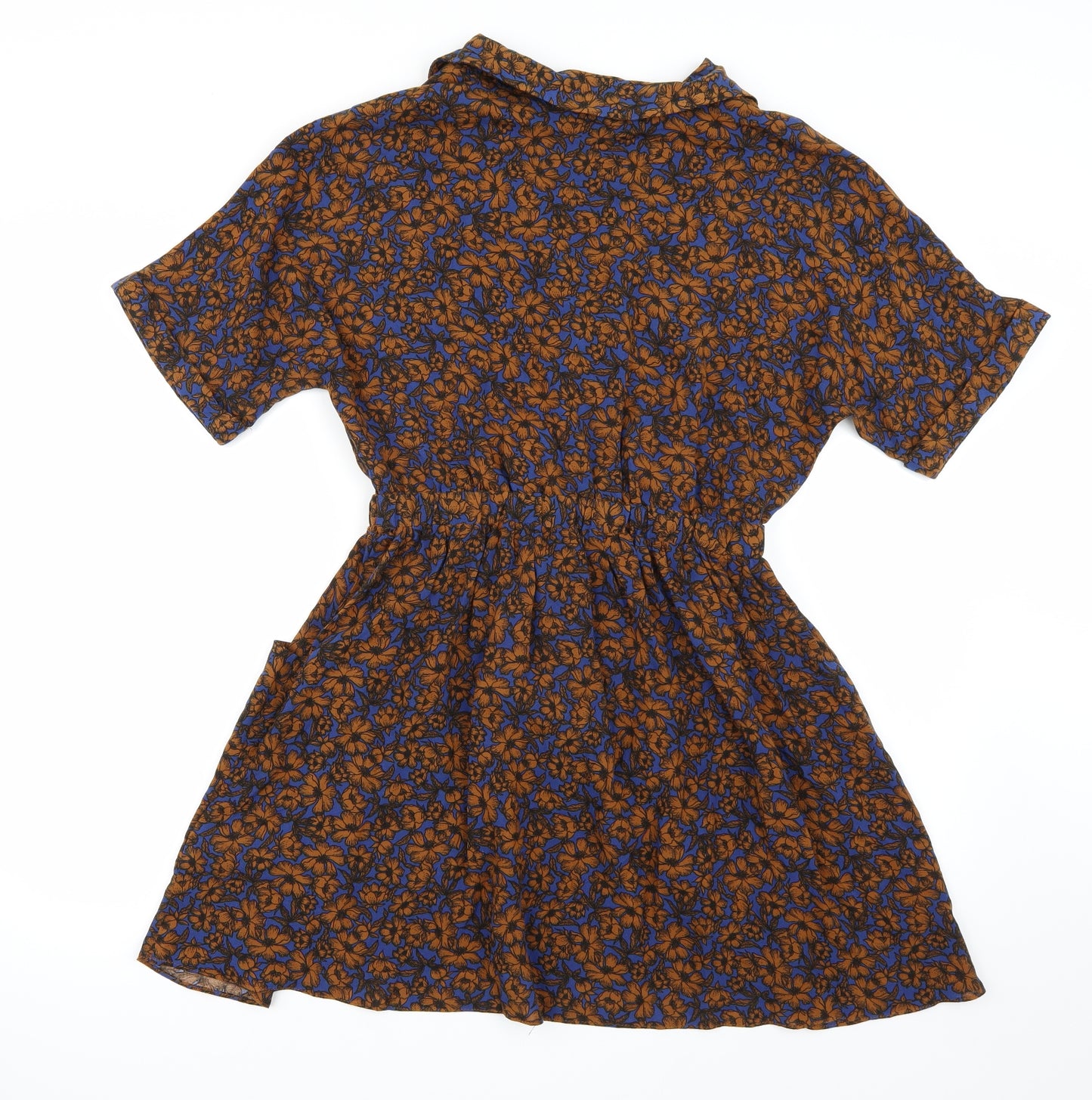 Urban Outfitters Womens Orange Floral  Shirt Dress  Size M