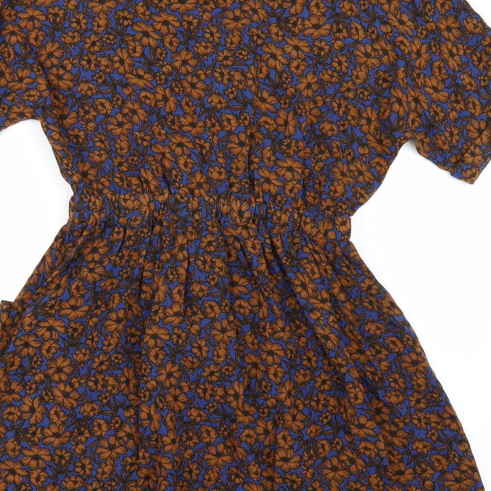 Urban Outfitters Womens Orange Floral  Shirt Dress  Size M