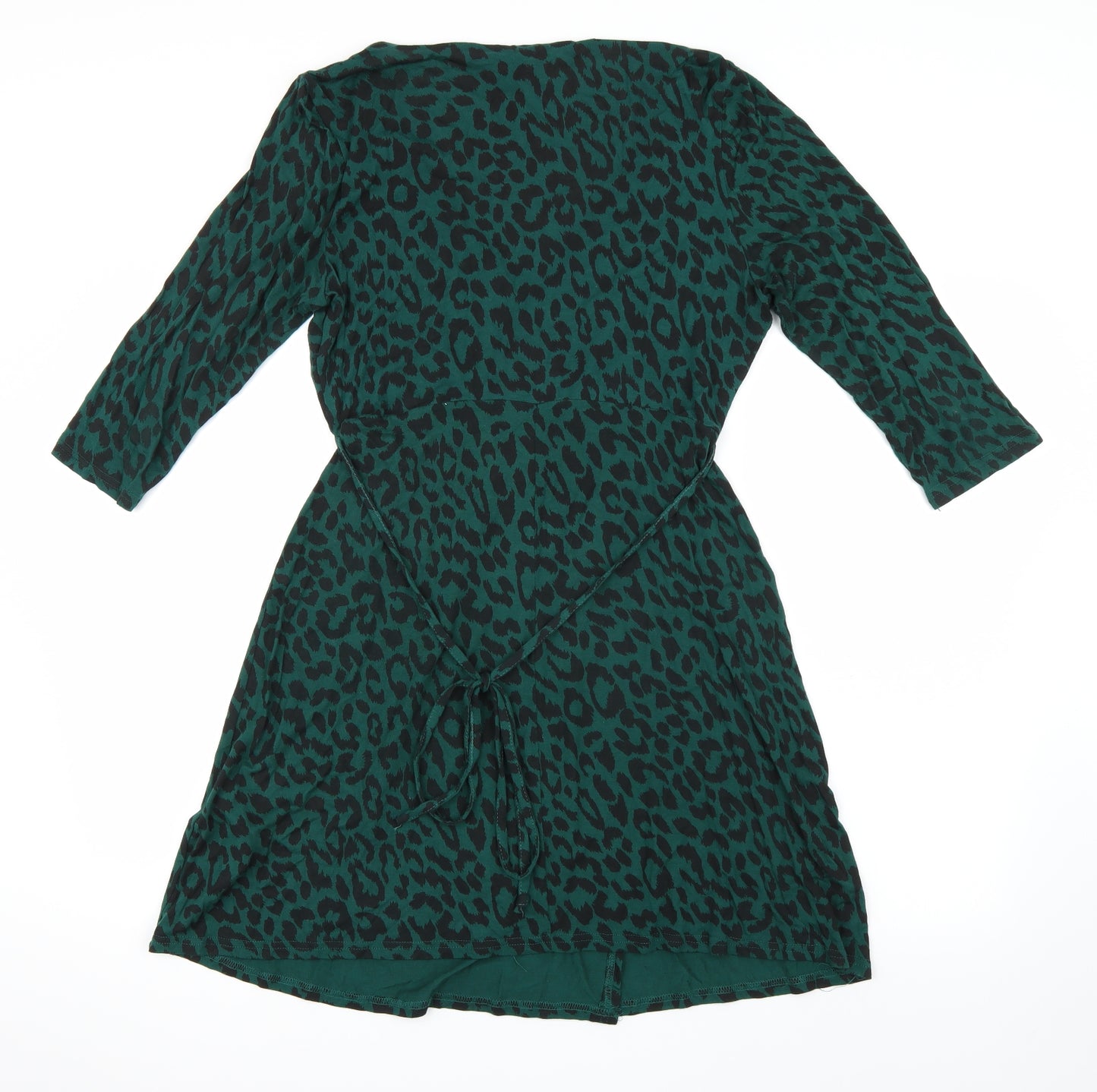 Newlook Womens Green Animal Print  Wrap Dress  Size 12