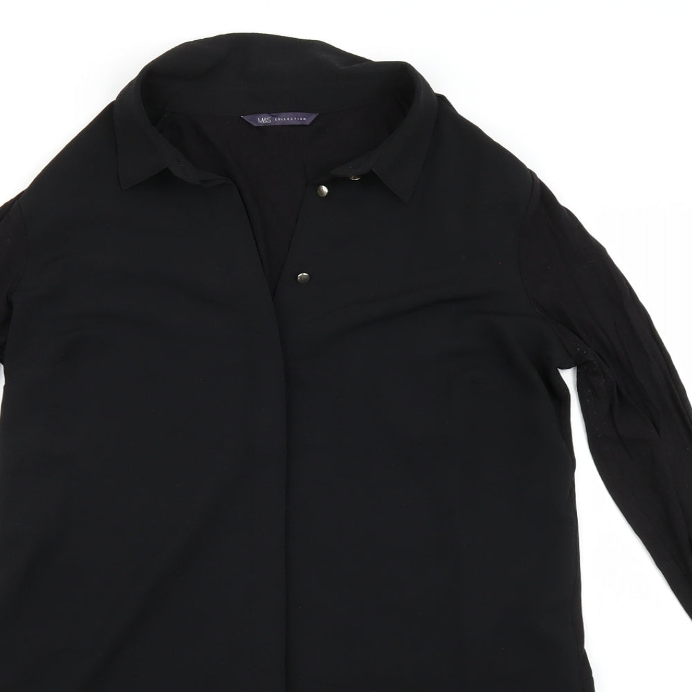 Marks and Spencer Womens Black   Basic Button-Up Size 10