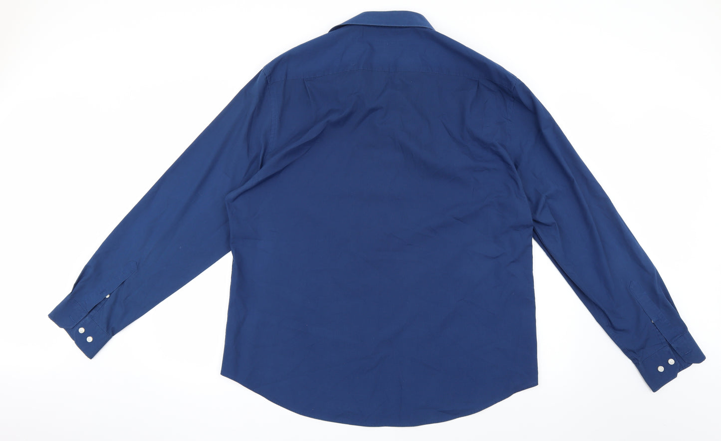 George Mens Blue    Button-Up Size 17.5