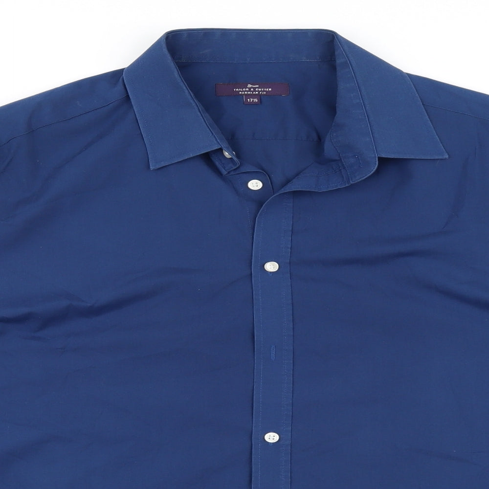George Mens Blue    Button-Up Size 17.5