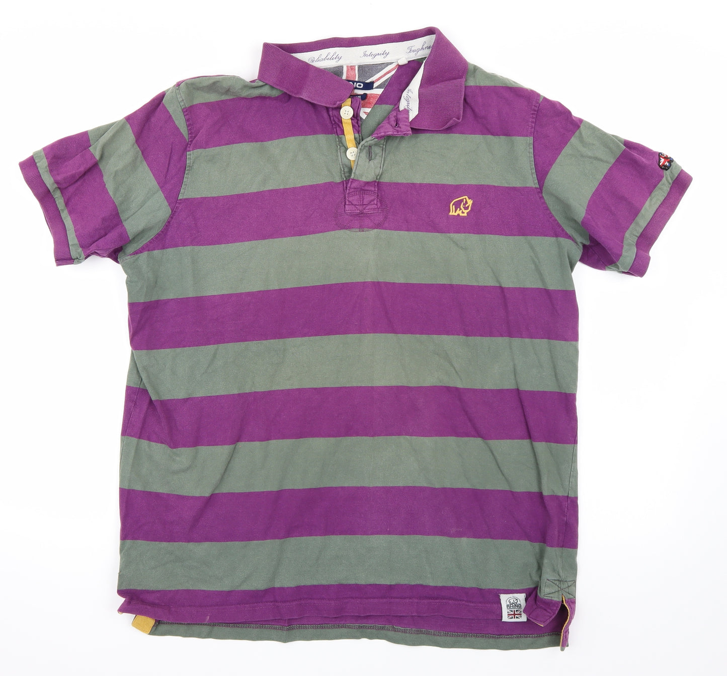 Rhino Mens Purple Striped   Polo Size 2XL
