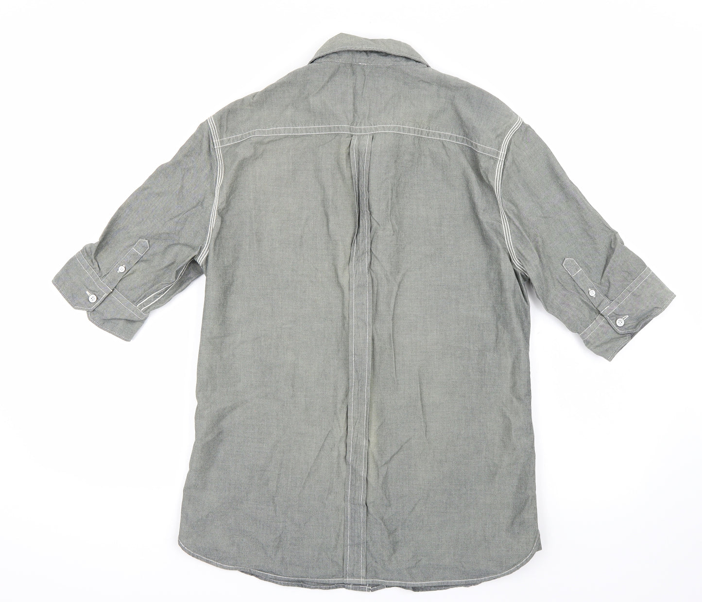 All Saints Mens Grey    Button-Up Size M