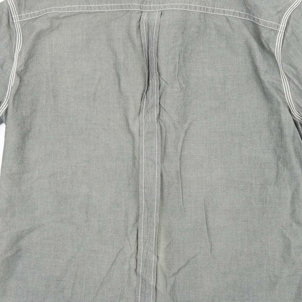 All Saints Mens Grey    Button-Up Size M