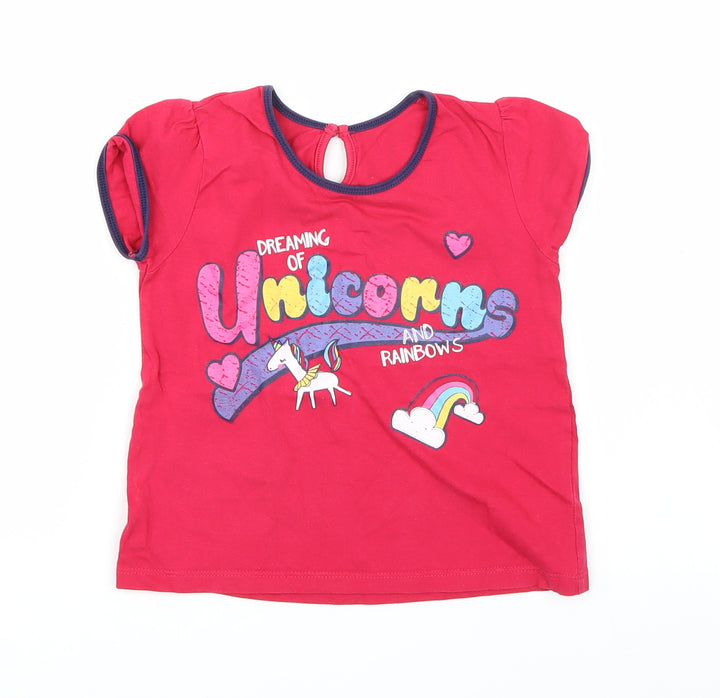 Matalan Girls Pink Basic T-Shirt Size 3-4 Years