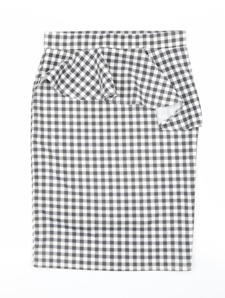 Dorothy Perkins Womens Black Houndstooth  Straight & Pencil Skirt Size 12