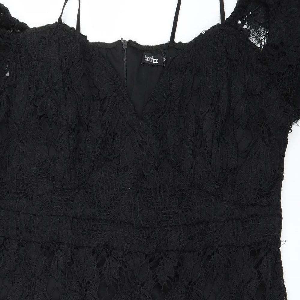 Boohoo Womens Black   Fit & Flare  Size 24  - Lace