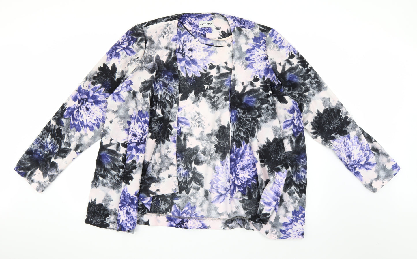 George Womens Purple Floral  Jacket Blazer Size 20