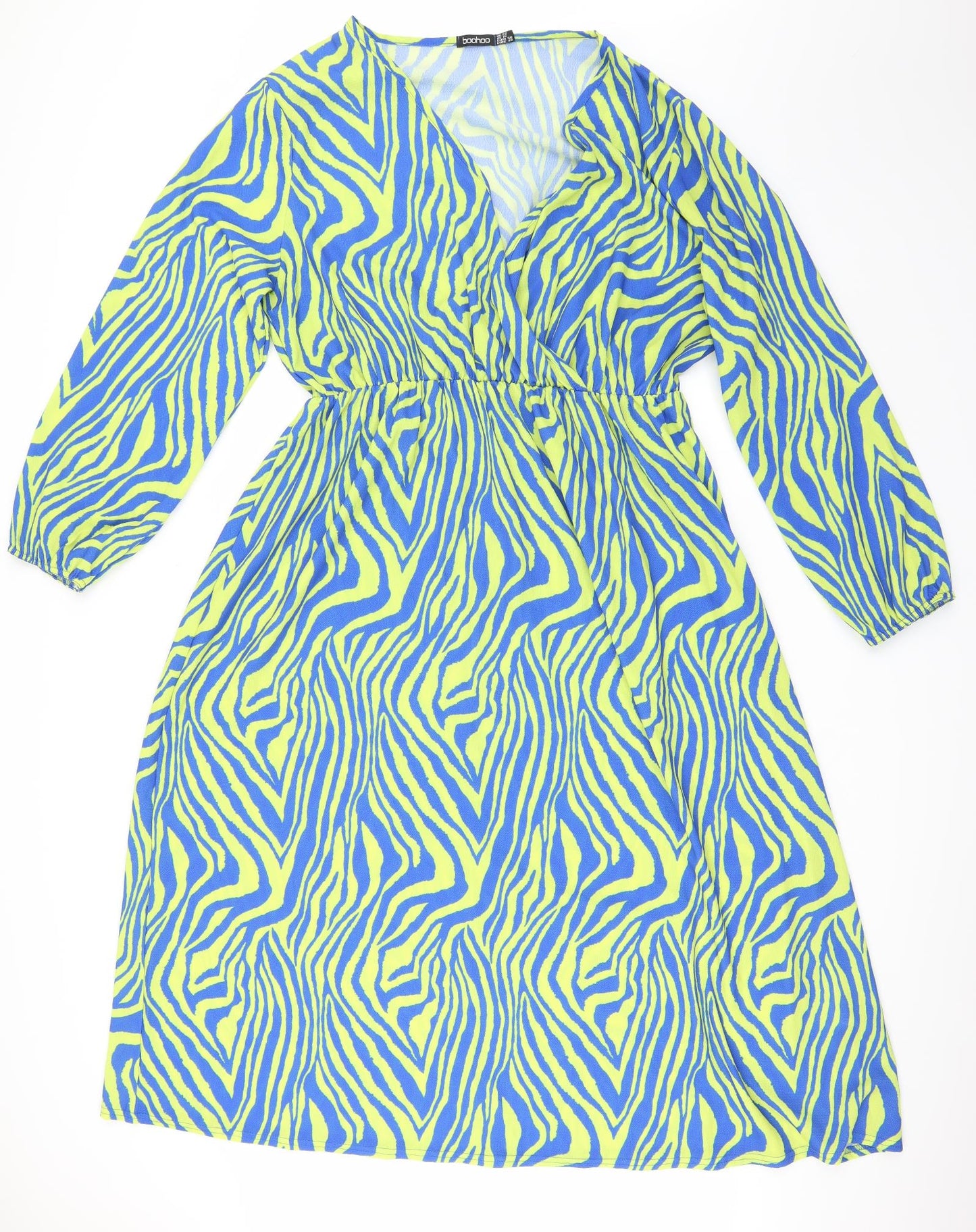 Boohoo Womens Green Animal Print  Maxi  Size 22