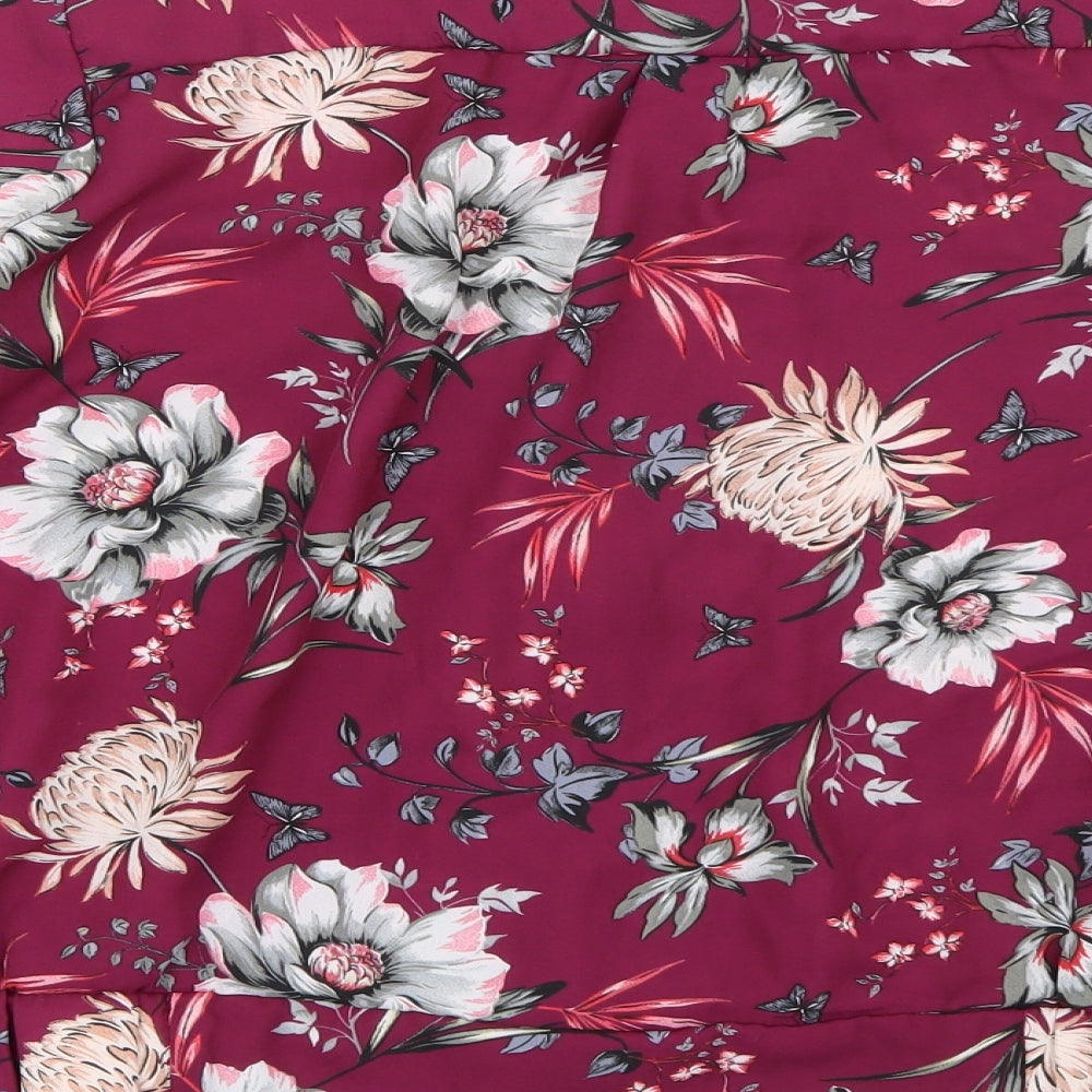 George Womens Purple Floral  Bomber Jacket Jacket Size 12