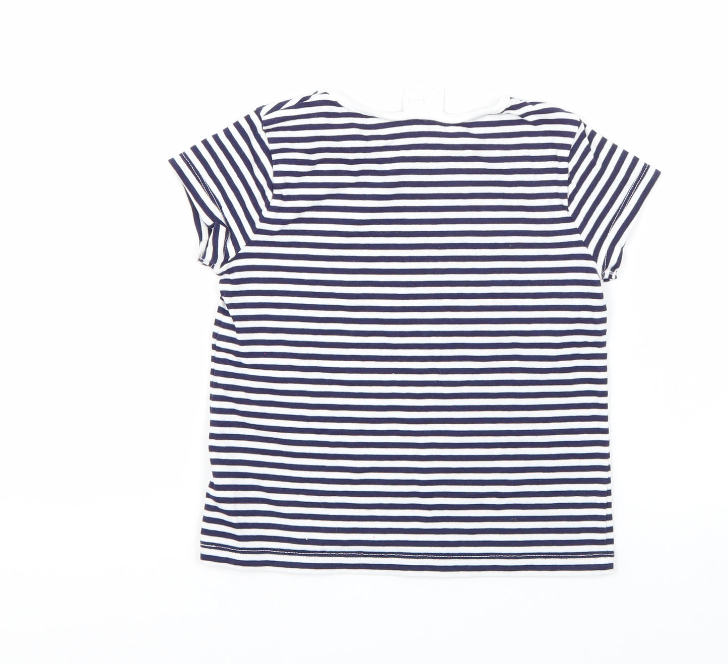 F&F Girls Blue Striped  Basic T-Shirt Size 2-3 Years