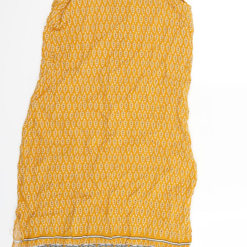 Primark Womens Yellow Geometric  Slip Dress  Size 10