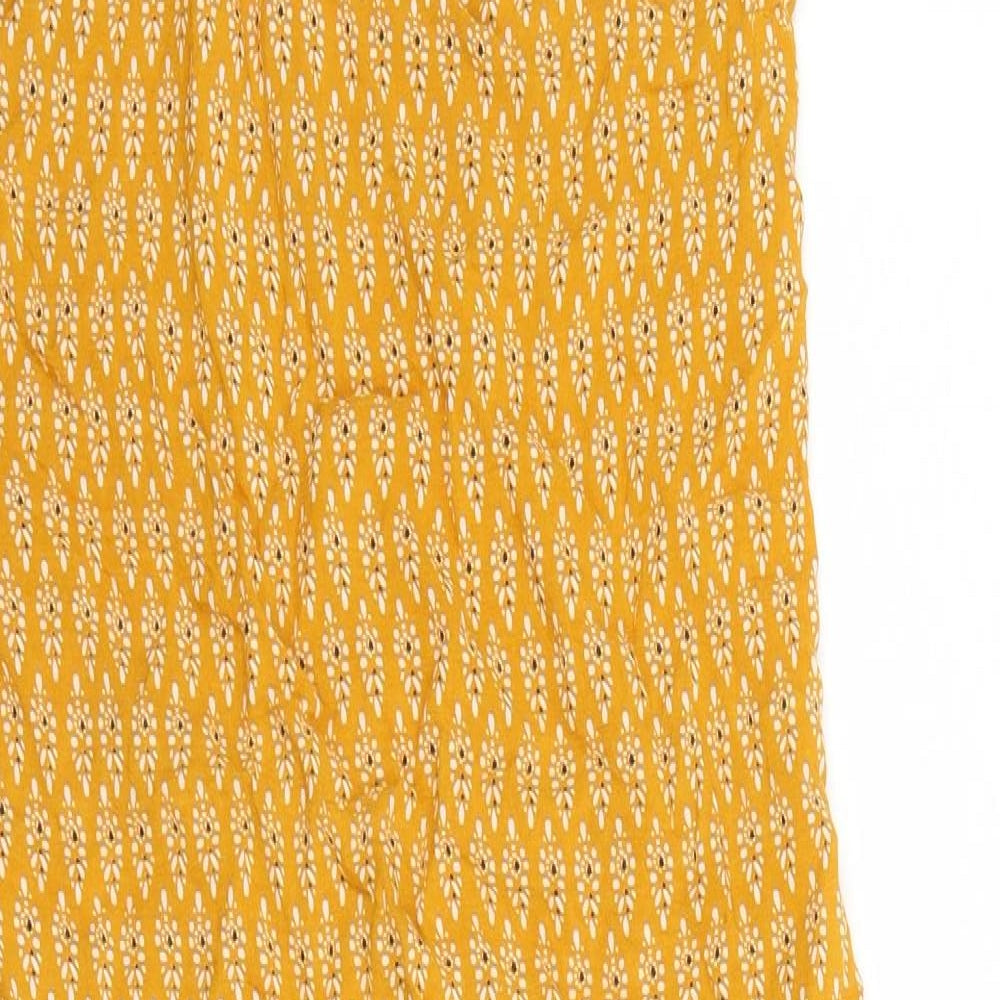 Primark Womens Yellow Geometric  Slip Dress  Size 10
