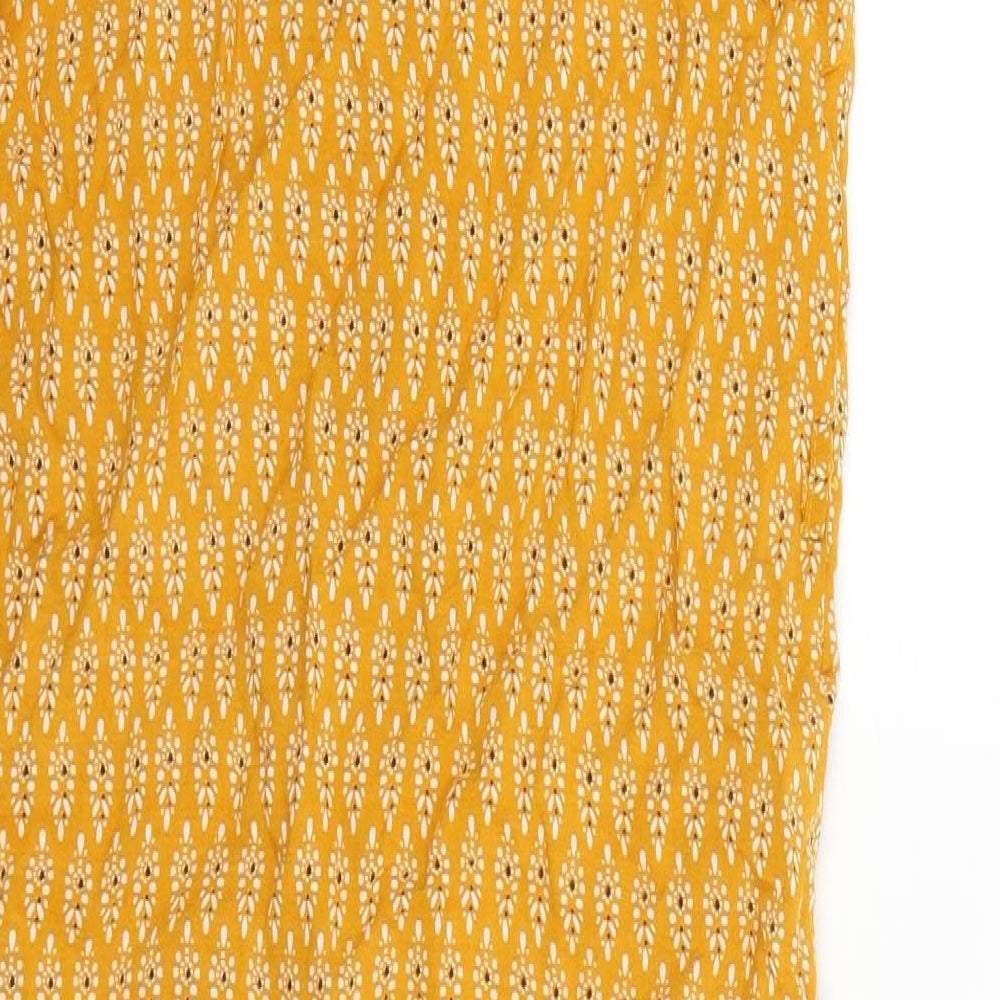 Primark Womens Yellow Geometric  Slip Dress  Size 10