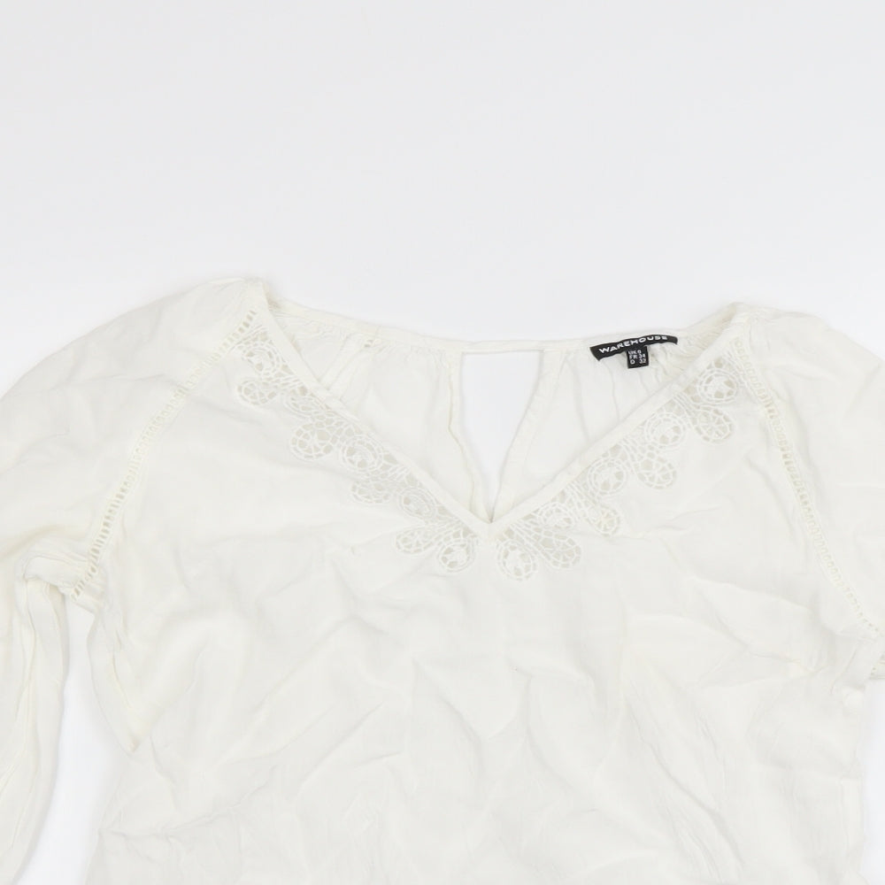 Warehouse Womens White   Basic Blouse Size 6