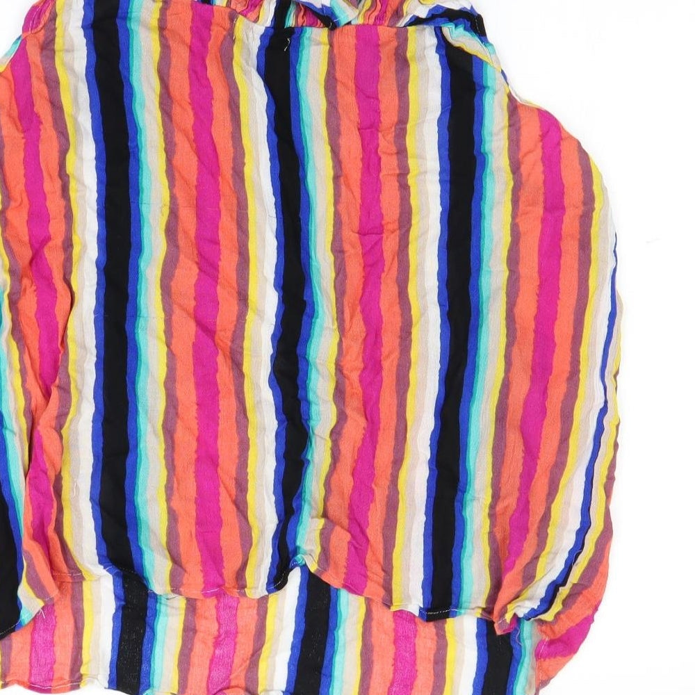 Papaya Womens Multicoloured Striped  Basic Tank Size 16