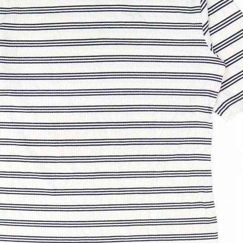 Swell Womens White Striped  Basic T-Shirt Size 12