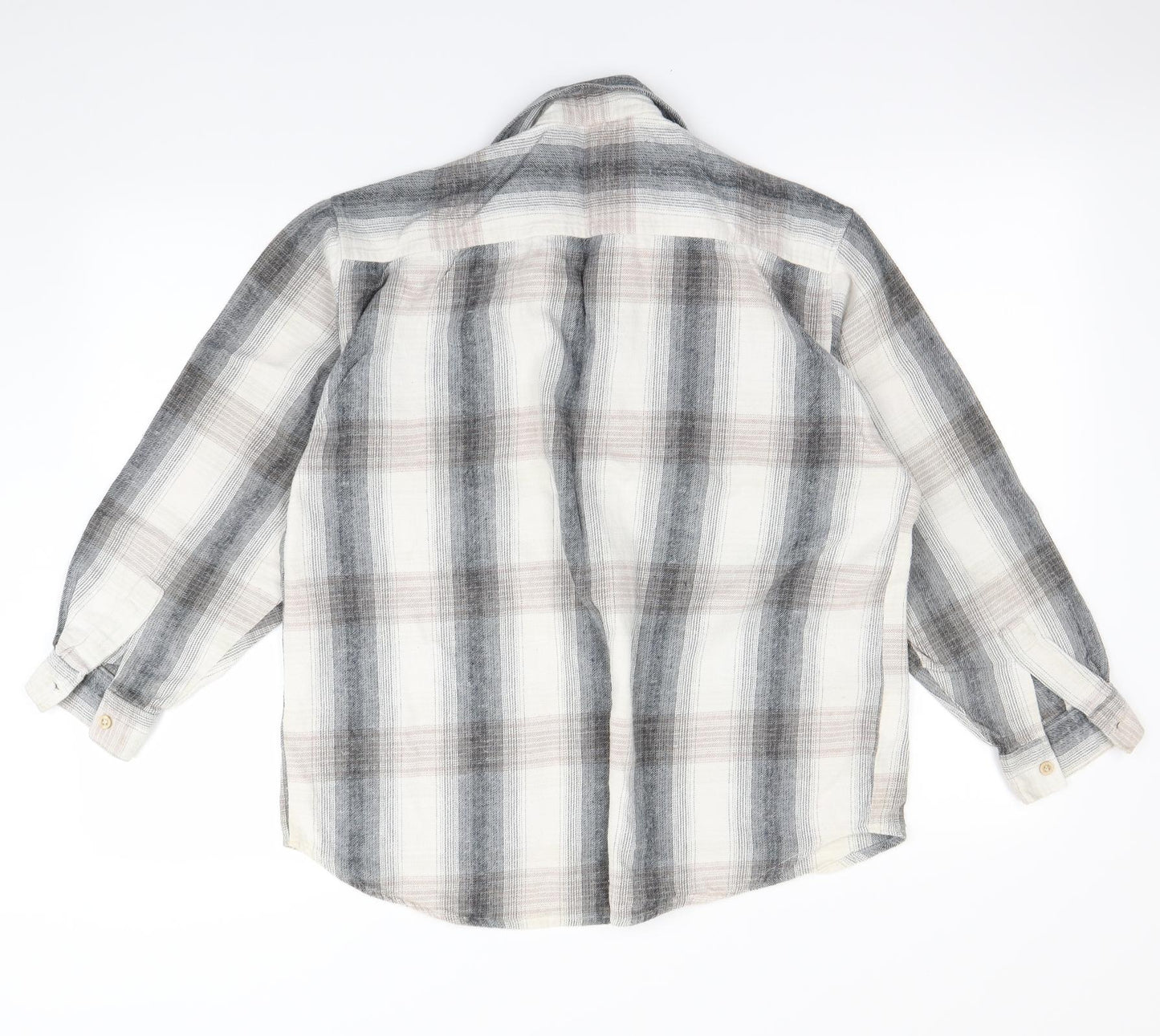 loco limone Womens Beige Check  Basic Button-Up Size 14