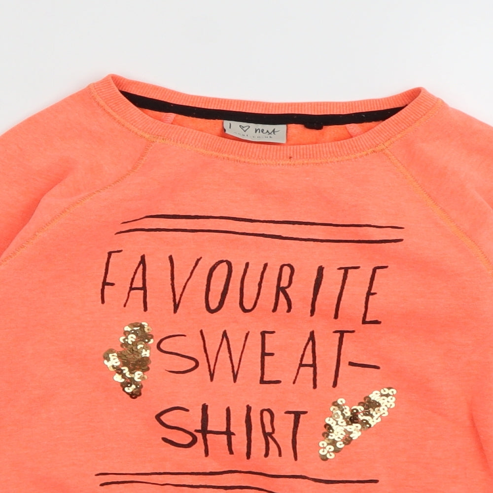 NEXT Girls Orange   Pullover Jumper Size 9 Years