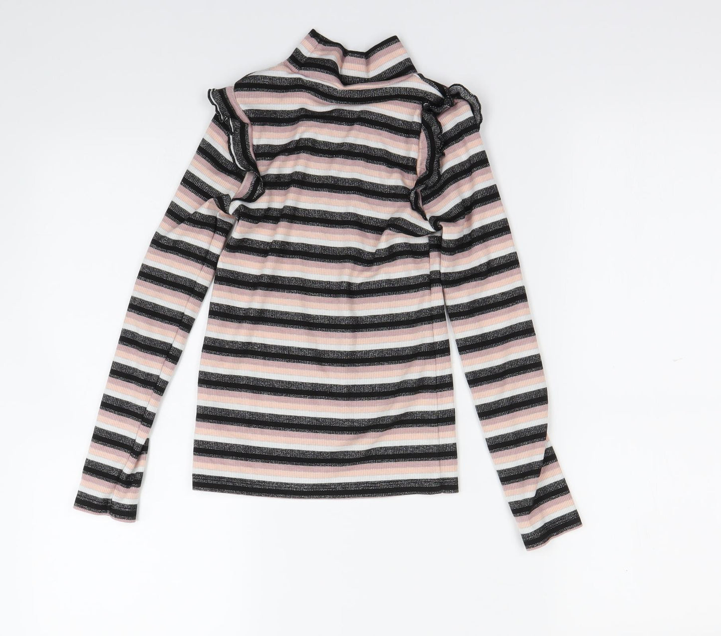 F&F Girls Multicoloured Striped  Basic T-Shirt Size 8-9 Years