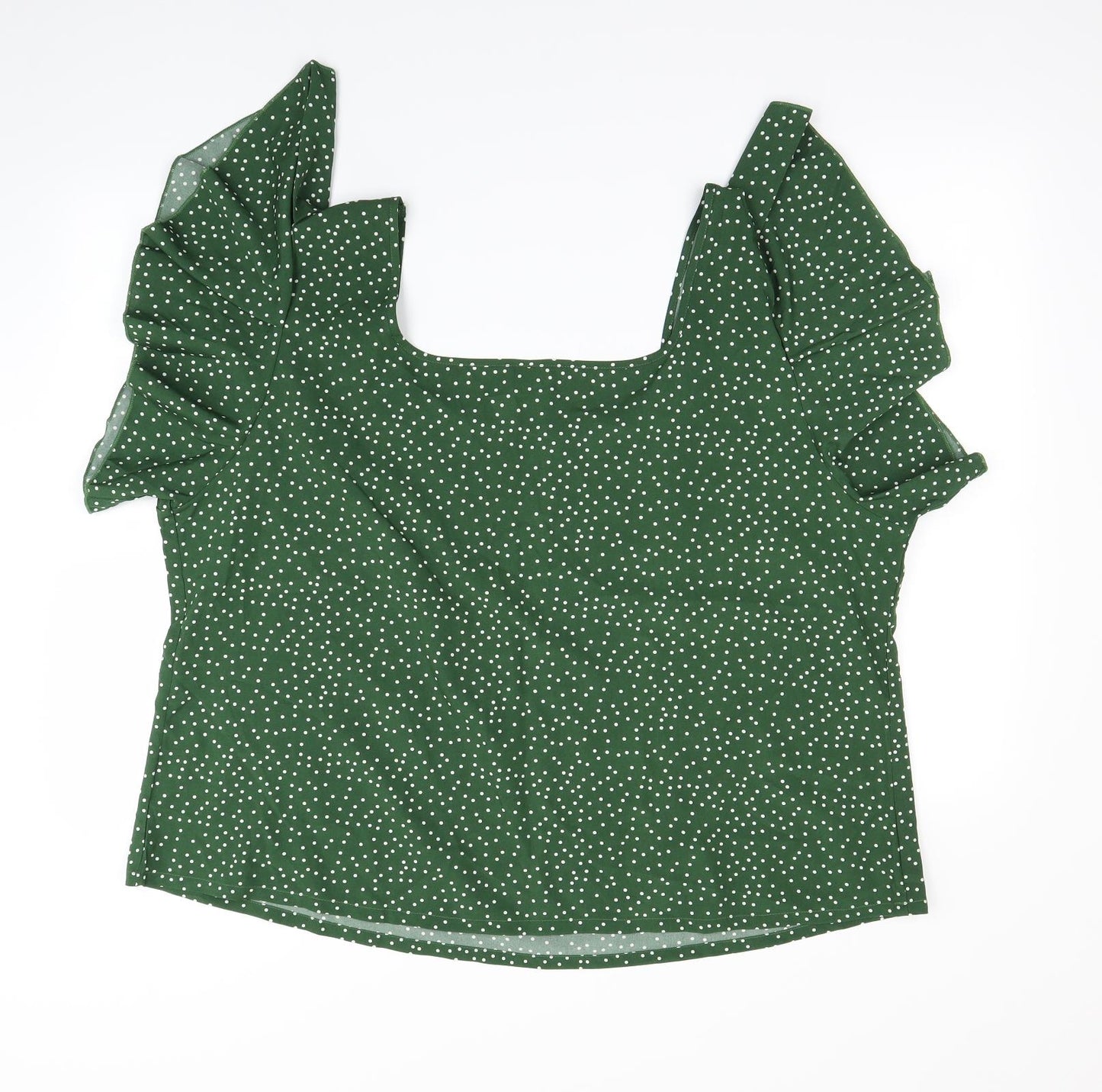 Shein  Womens Green Polka Dot  Basic Blouse Size 4XL