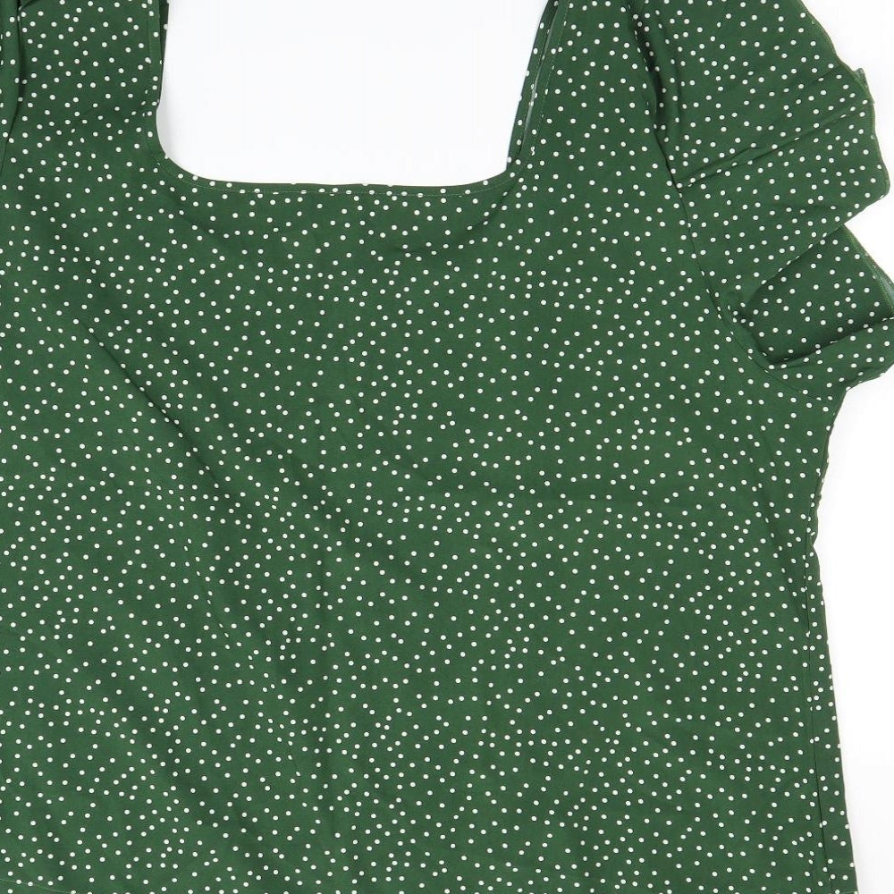 Shein  Womens Green Polka Dot  Basic Blouse Size 4XL