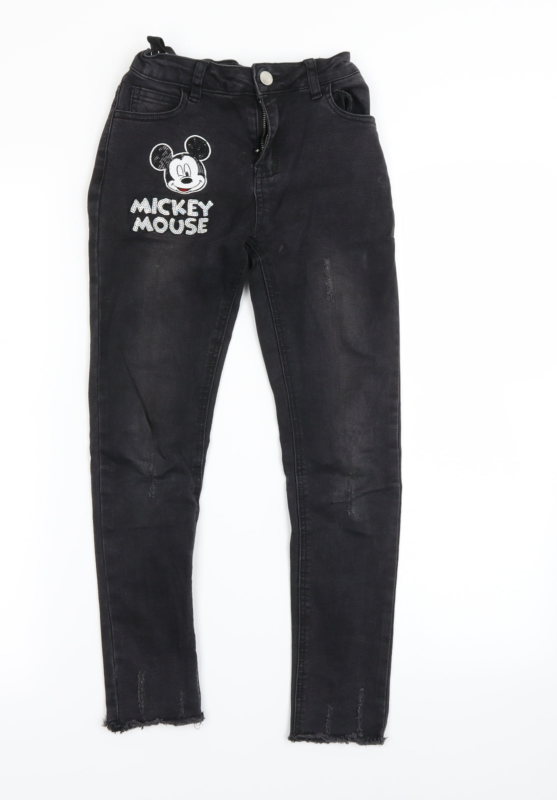 Primark Girls Black   Skinny Jeans Size 8-9 Years - minnie mouse