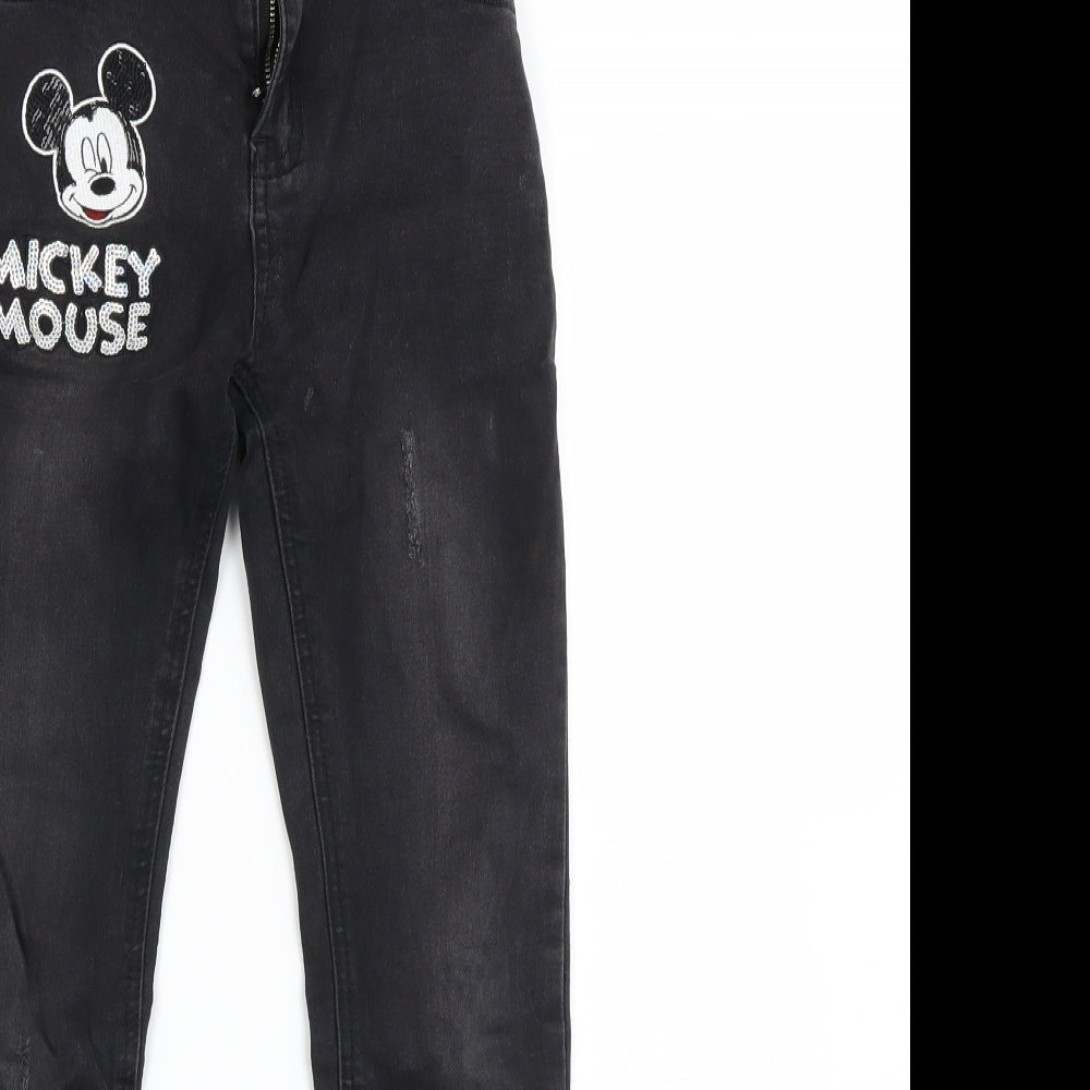Primark Girls Black   Skinny Jeans Size 8-9 Years - minnie mouse