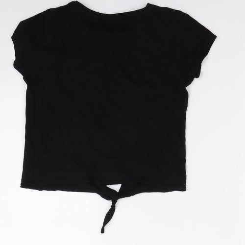 Primark Girls Black   Cropped T-Shirt Size 7-8 Years
