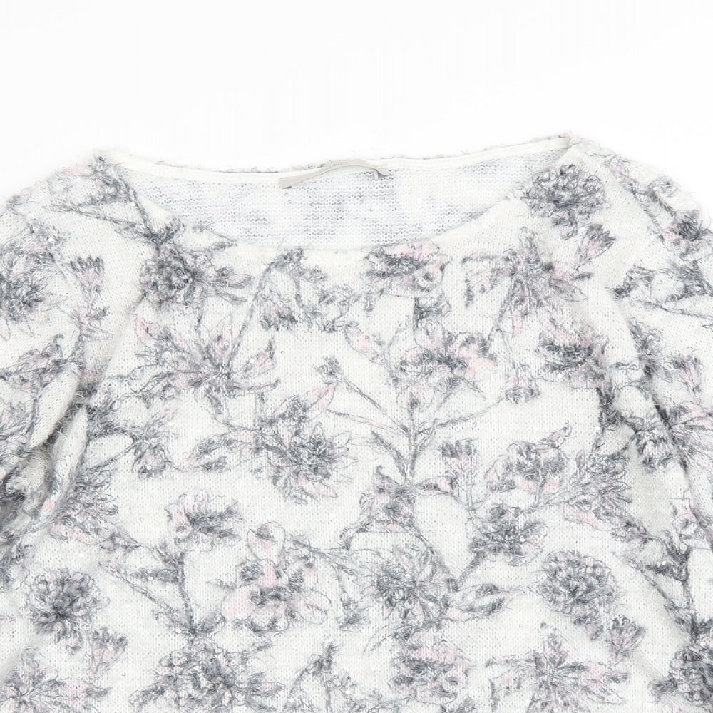 George Womens White Floral  Pullover Jumper Size 18