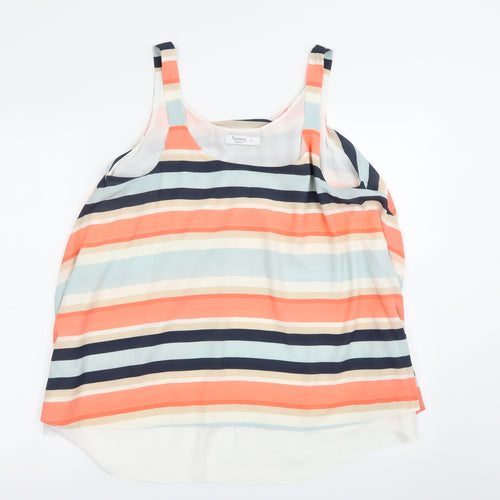 Nutmeg Womens Multicoloured Striped  Camisole Tank Size 14