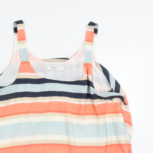 Nutmeg Womens Multicoloured Striped  Camisole Tank Size 14