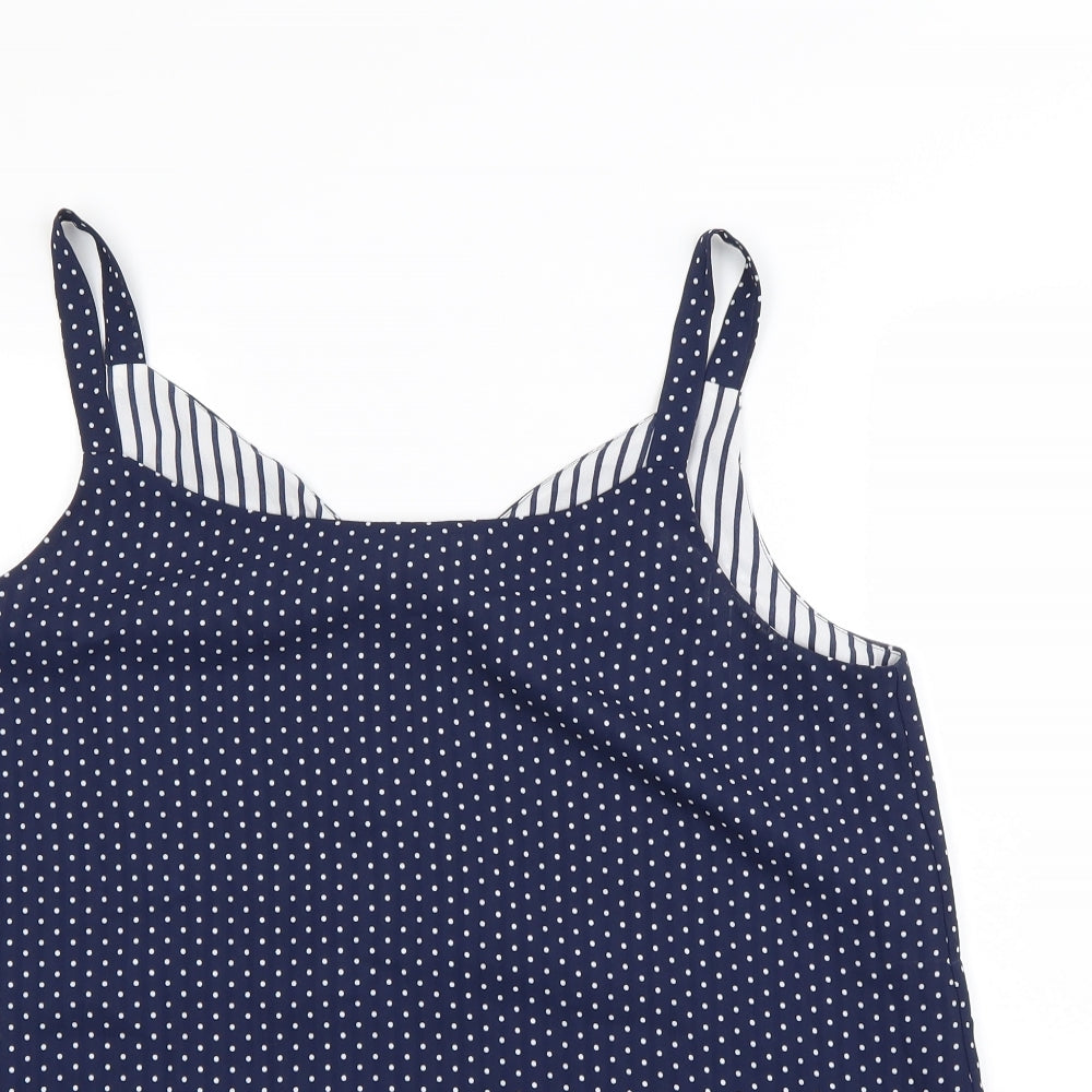 Nutmeg Womens Blue Polka Dot  Camisole Tank Size 16