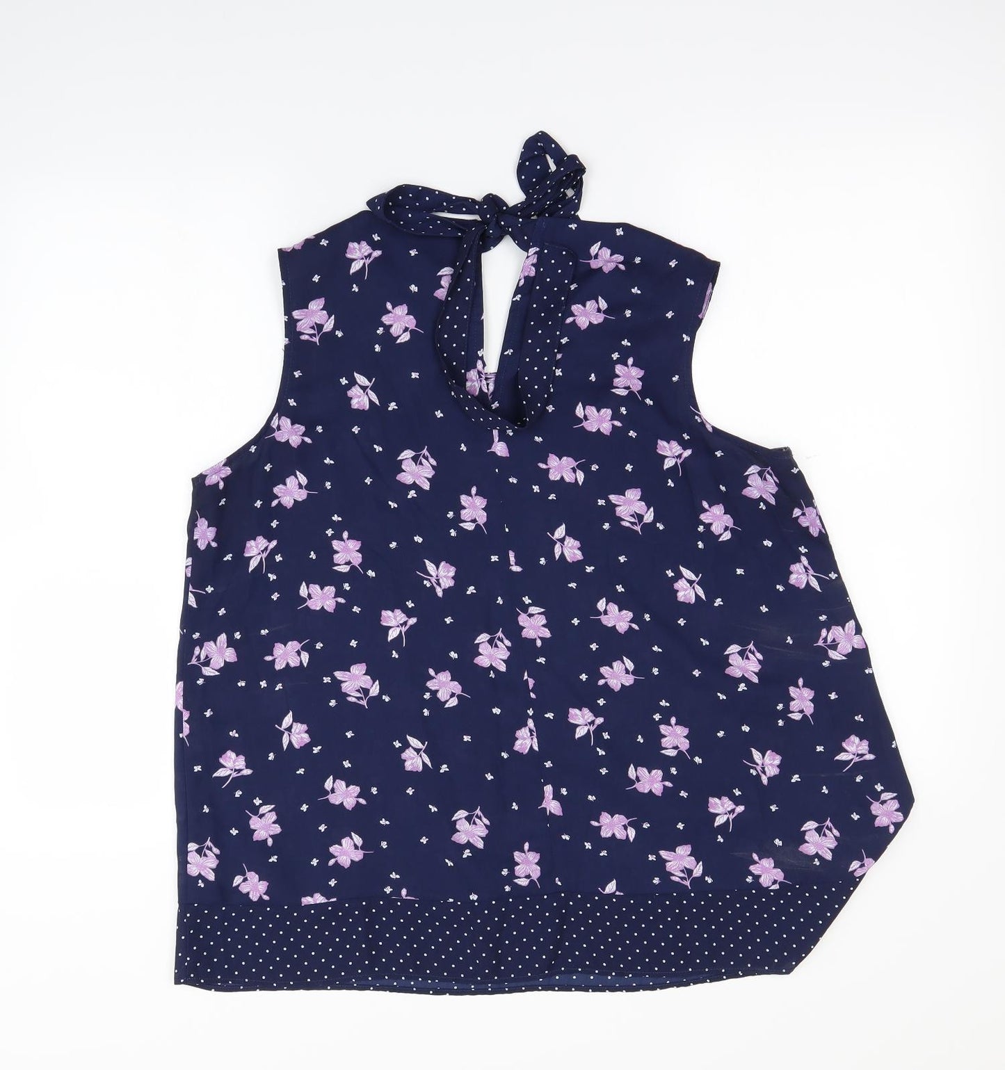 George Womens Blue Polka Dot  Basic Tank Size 16