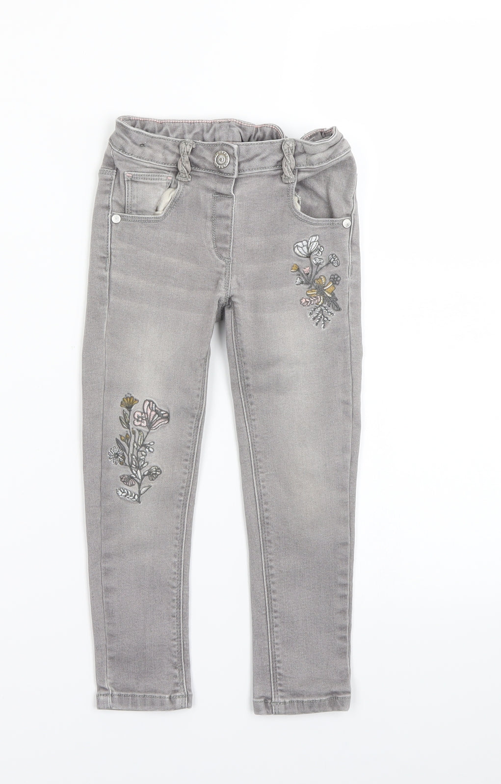Nutmeg Girls Grey   Skinny Jeans Size 4 Years