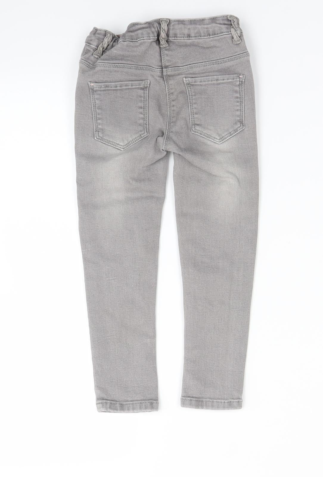 Nutmeg Girls Grey   Skinny Jeans Size 4 Years
