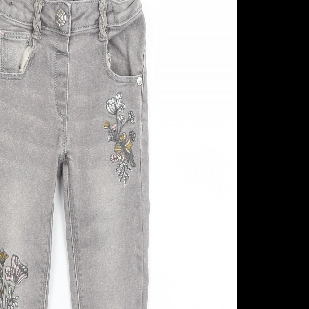 Nutmeg Girls Grey   Skinny Jeans Size 4 Years