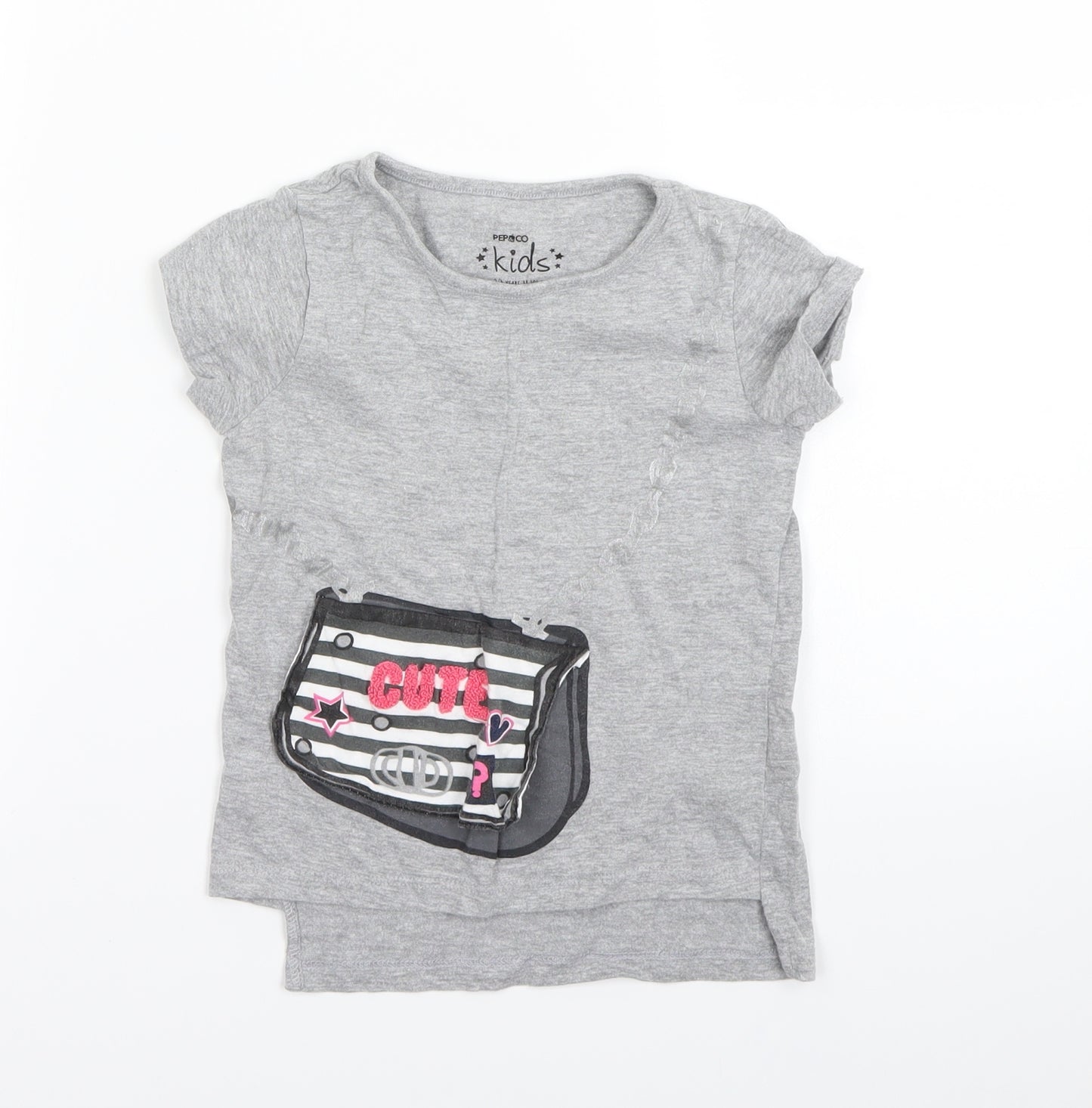 pep&co  Girls Grey   Basic T-Shirt Size 3 Years