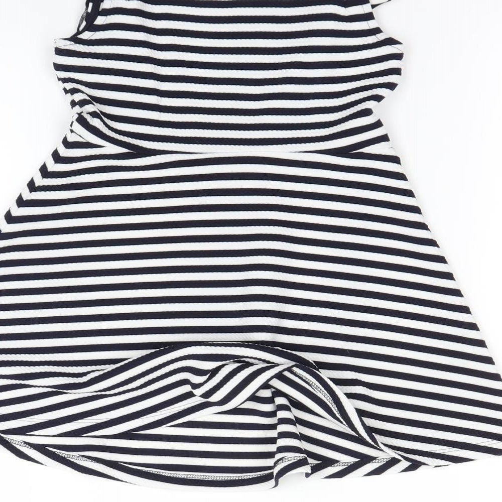 Primark Girls Blue Striped  Fit & Flare  Size 3-4 Years