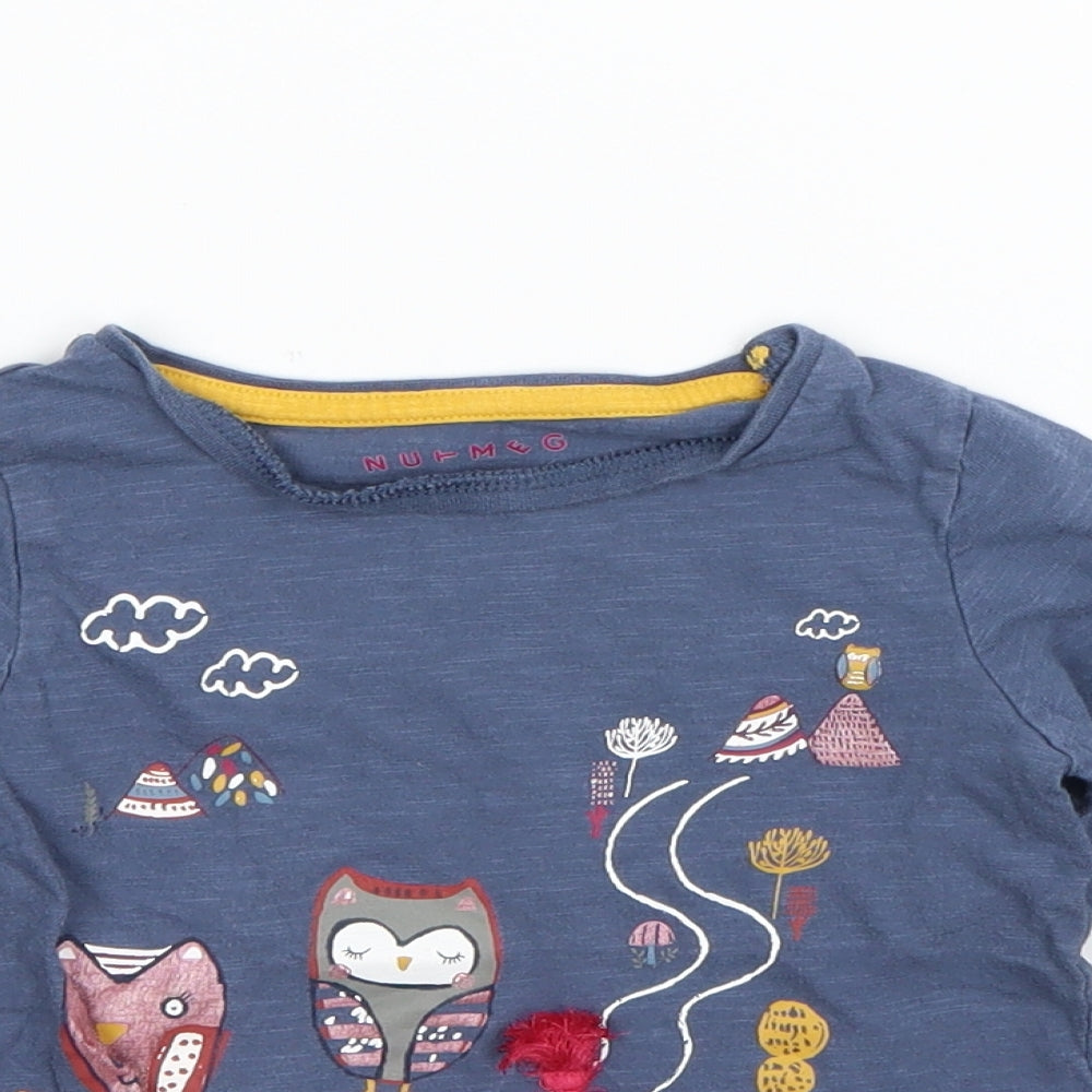 Nutmeg Girls Blue   Basic T-Shirt Size 4 Years