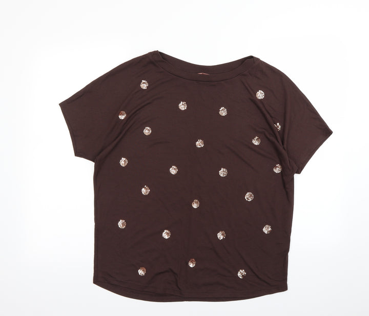 NEXT Womens Brown Basic T-Shirt Size 10