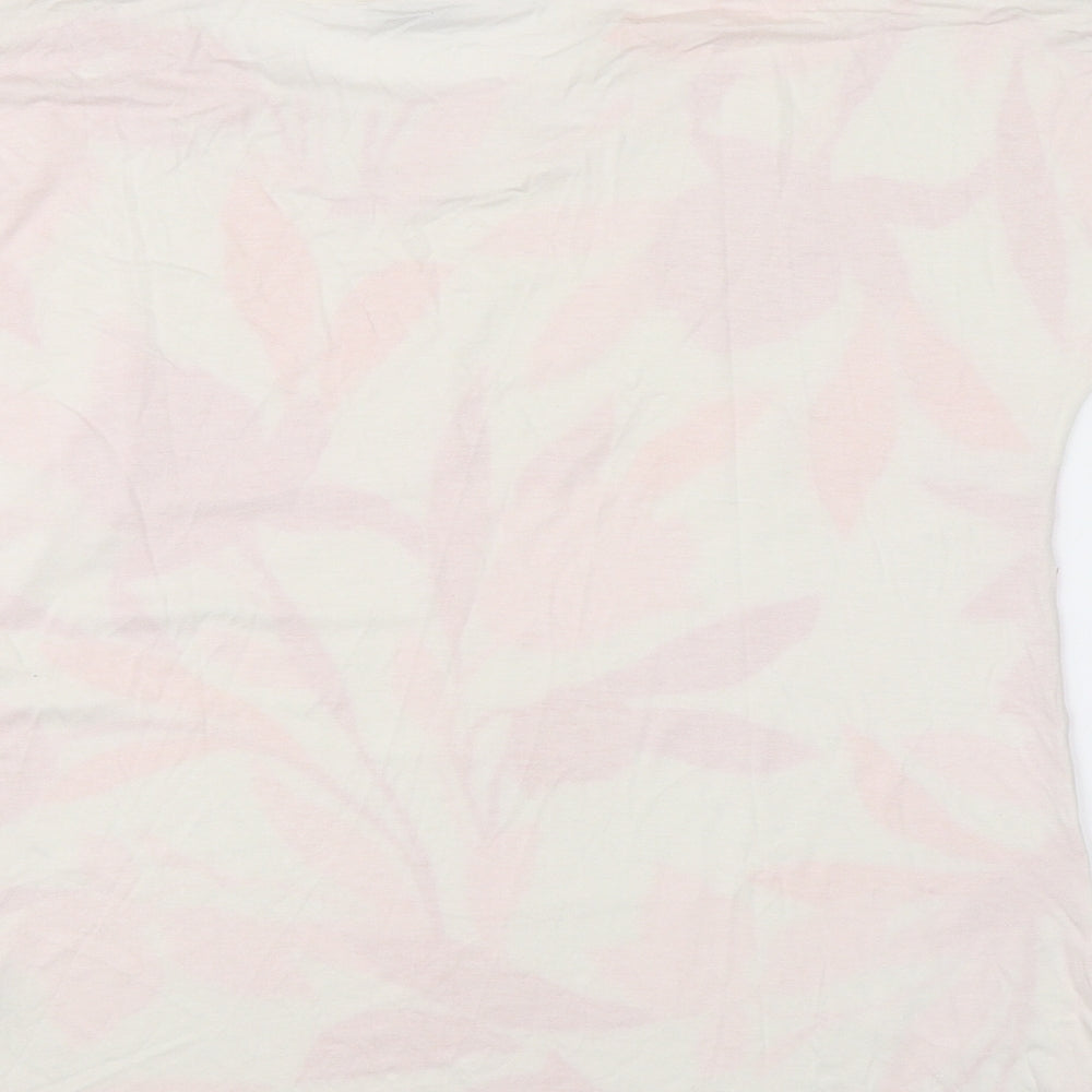 Marks and Spencer Womens White Floral  Basic T-Shirt Size 14