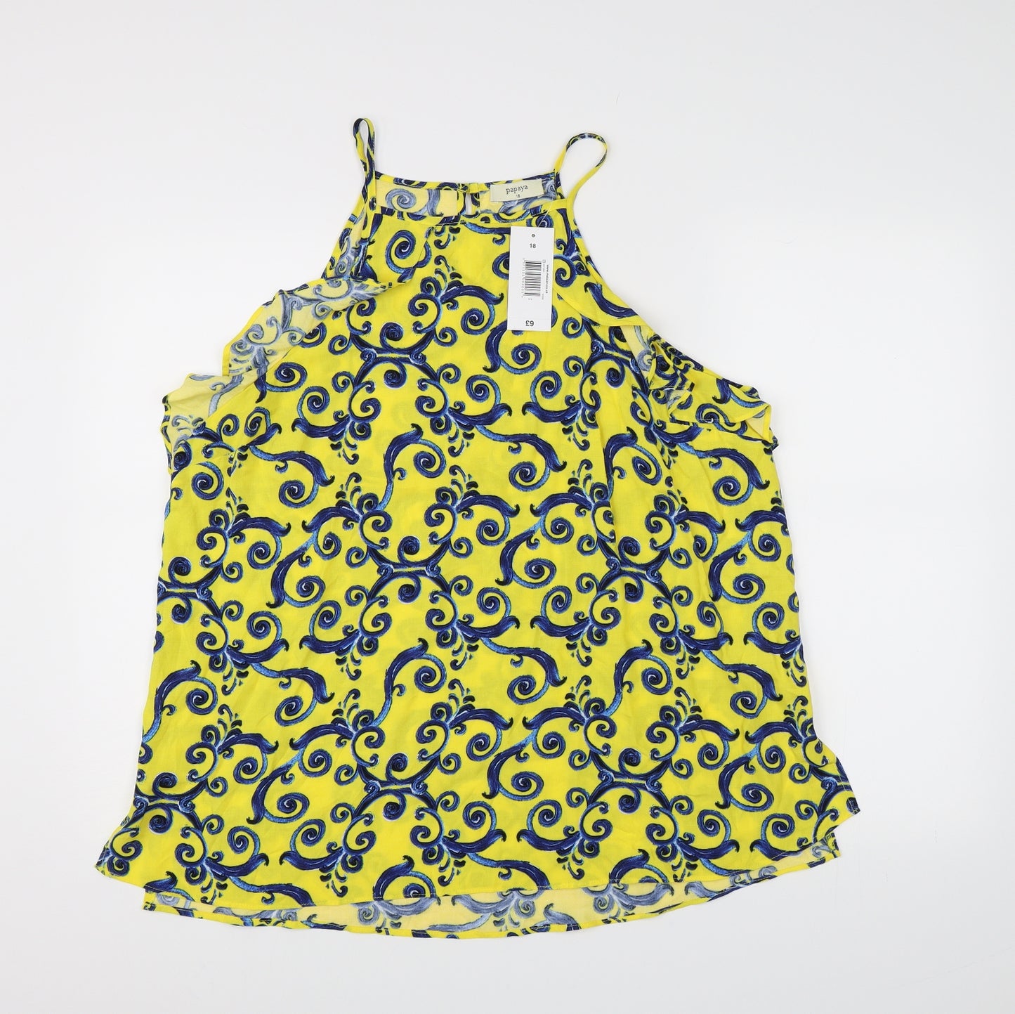 Papaya Womens Yellow Floral  Camisole Tank Size 18